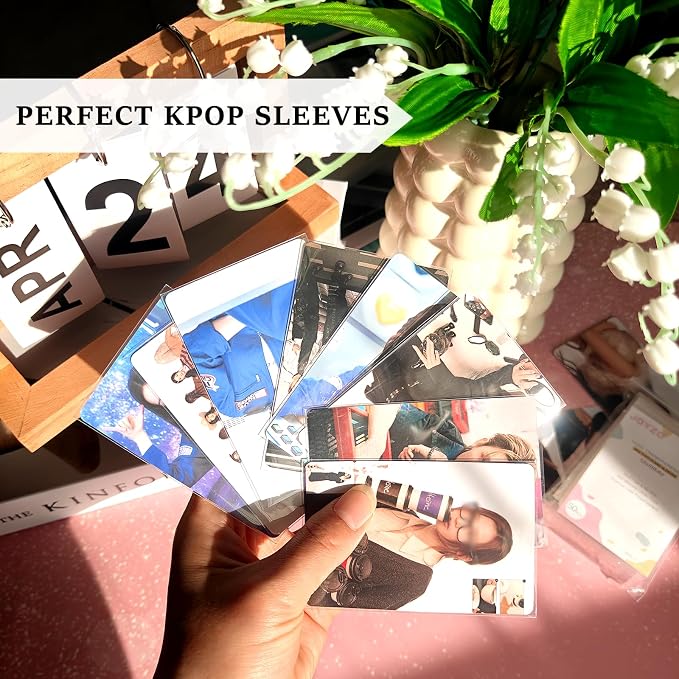 Kpop Card Sleeves, 58x88mm Photo Protector for Polaroid Instax Mini | 200PCS Bulk Clear PP, PVC-Free & Acid-Free Card Shield, 200 Micron/0.2mm Thick 2.28x3.46in Snug Fit Photo Album Binder Pocket - Image 4