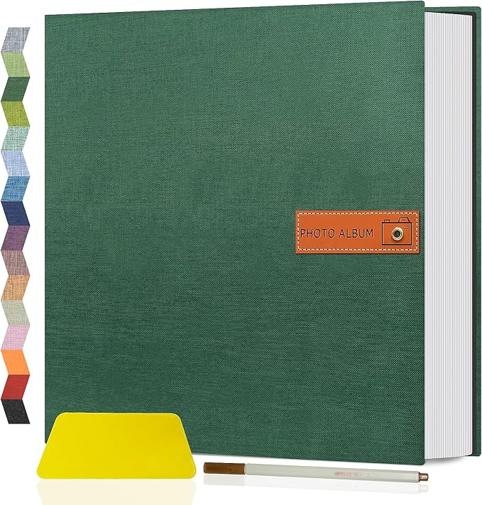 Popotop Large Photo Album Self Adhesive 4x6 5x7 8x10 Scrapbook Album DIY Picture Book,Gifts for Mom,Family Baby and Wedding,with Metal Pen and Plastic Board by Popotop