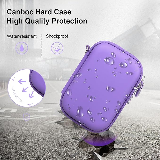 Canboc Carrying Case for HP Sprocket Portable 2x3 Instant Photo Printer | For Kodak Step Wireless Mobile Photo Printer, Zipper Mesh Bag fits Photo Paper Cable, Purple - Image 4