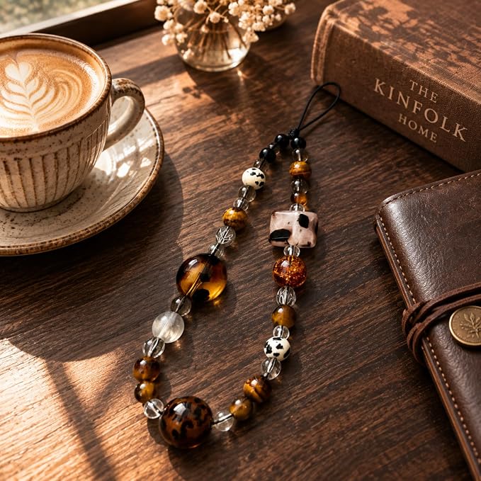 Cute Beaded Camera Wrist Strap for Phone, Digital Camera Charm Lanyard, Pearl Beaded Chain for Bag Keychain Gift - Image 5