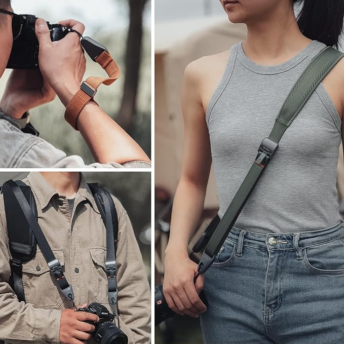 PGYTECH 1.8" Wide Padded Camera Strap w Quick Release Plate for DSLR/SLR | Camera Shoulder Strap for Professional Photography, Adjustable 43.3-59.8 inch, Anti-Slip, 90kg Load Capacity, Night Black - Image 6