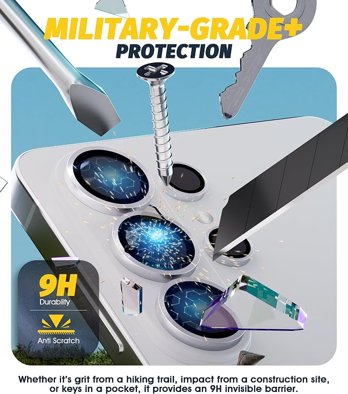 Orzero (2 Sets Camera Lens Protector for Samsung Galaxy S26 Ultra, [EZ Install] [Case-Friendly] 9H Tempered Glass CD Pattern Lens Cover, Military-Grade Shockproof, HD Clarity Anti-Glare (Silver) - Image 4