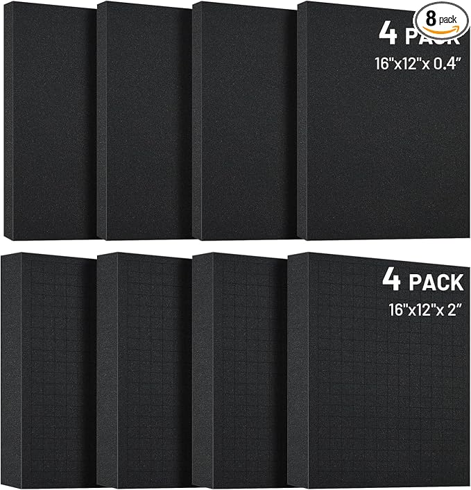 Dual-Thickness Case Foam Insert Kit 8PCS (4PCS 16x12x2" + 4PCS 16x12x0.4") - Pick and Pluck Protective Layer for Tool Drawers, Game Cases & Collectible Organizers by Unknown