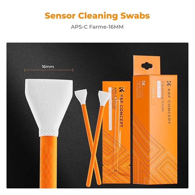 K&F CONCEPT APS-C-Frame Sensors Cleaning Swabs,for CCD and CMOS | 10 Pack Swabs,Vacuum Sealed, Soft and Flexible, Smooth and Lint-Free,Precision Cleaning,for Nikon Sony Canon Camera Clean - Image 2