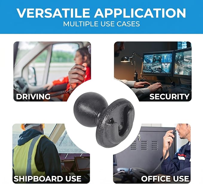 Universal Ham CB Radio Microphone Hanger, Round Knob Mic Holder Mount with 17mm Ball Joint Adapter for Motorola HLN9073B CDM1250 GM3688 GTX800 Kenwood TK768G TK868G TM471A Two Way Radio - Image 5