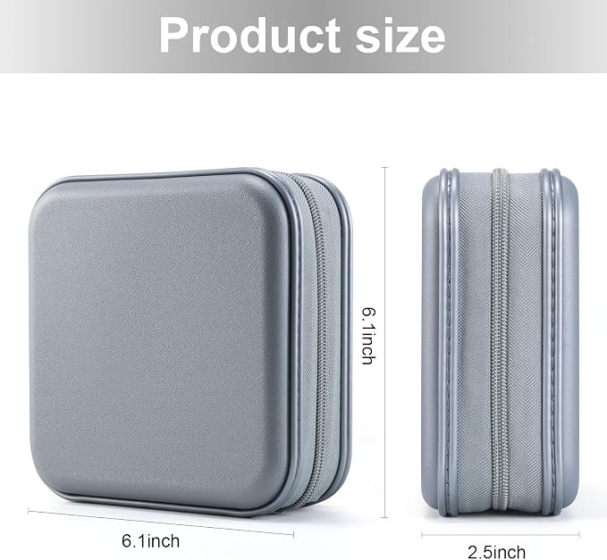LIOVODE DVD Case, 48 Capacity Hard Plastic CD Case Holder for Car | DVD Storage, Hand Strap, Zipper Closure, Scratch-Resistant Sleeves, CD Storage for Music Blu-Ray Game Disc for Travel Office - Image 7