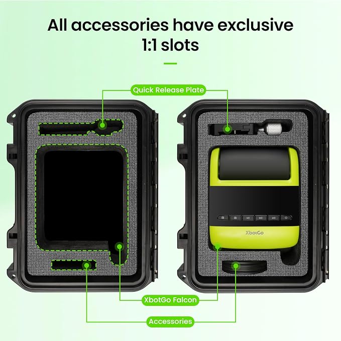 sarlar for XbotGo Falcon Hard Shell Case, Waterproof Protective Carrying Box with Custom Foam Insert for AI Action Camera and Quick Release Plate, Shockproof Travel Organizer, Lightweight and Durable - Image 2