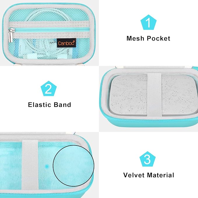 Canboc Carrying Case for HP Sprocket Portable 2x3 Instant Photo Printer | For Kodak Step Wireless Mobile Photo Printer, Zipper Mesh Bag fits Photo Paper Cable, Green - Image 5
