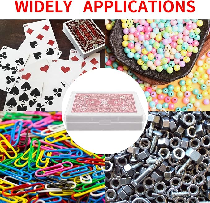 36 PCS Small Plastic Card Boxes Empty Playing Cards Deck Holders | Snap Closed Cases For 3.5X2.5 Inch Cards, Clear Beads Craft Supplies Organizer Containers, No Cards, Snap Closed Box - Image 4