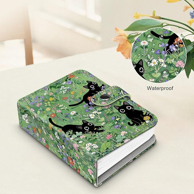Fintie Mini Photos Album Book for 2x3 Inch Films - 52 Pockets Small Albums | For Fujifilm Instax Mini, Polaroid Hi-Print Pictures, Portable Kpop Photocard Holder, Travel Memory Book, Black Cats - Image 7