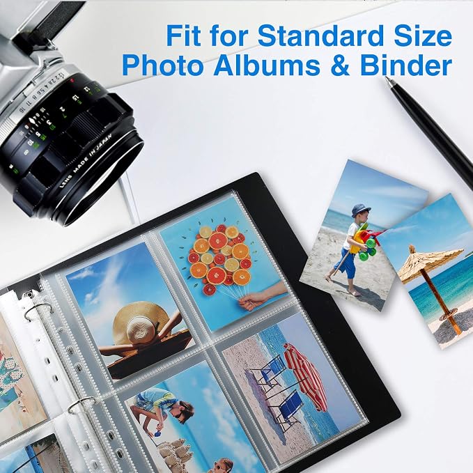 Sooez 30 Pack 3.5x5 Photo Sleeves for 3 Ring Binder, Hold 240 Pictures | Heavy Duty Plastic Binder Sleeves, Photo Album Refill Pages, Acid Free Archival Page Protector, Binder Inserts for Postcard - Image 7