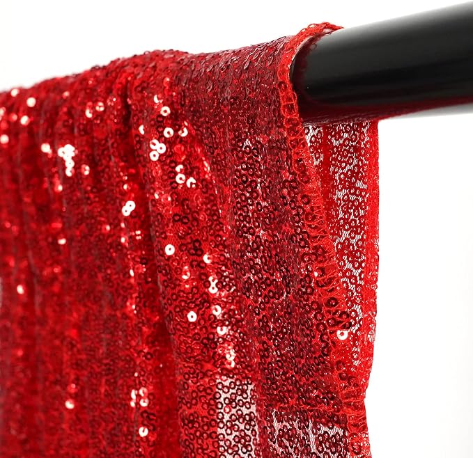 Poise3EHome Red Sequin Backdrop, 20Ft x 10Ft Glitter Photography Background Curtains for Party Baby Shower Wedding Birthday Christmas Thanksgiving Halloween Decoration - Image 5