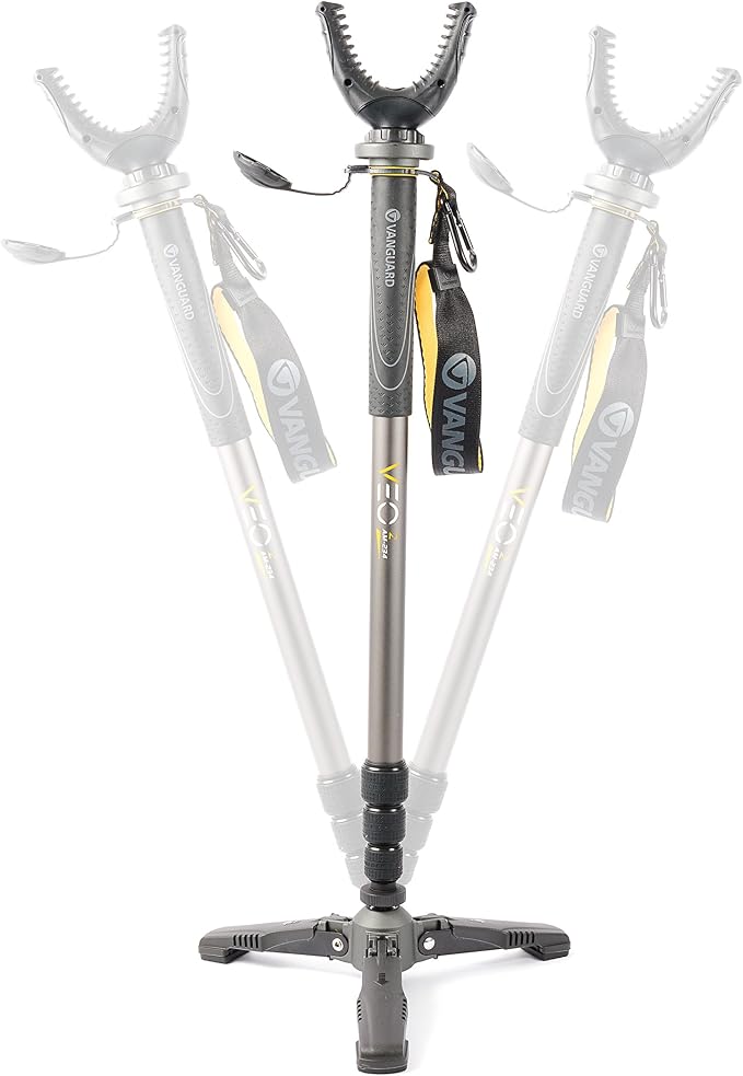 Vanguard VEO 2 AM-234TU Shooting Stick, Tri-Stand Base with Ball Joint, Rotating and Removeable U Shaped Yoke, Gray - Image 3