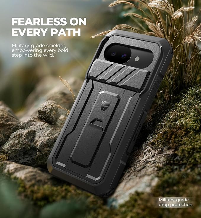 Dexnor for Google Pixel 10a Case with Slide Camera Cover & 2 Front Frames & Built-in Screen Protector & Kickstand, Full-Body Shockproof Protective Cover Heavy-Duty Rugged Bumper Cases,Black(2026) - Image 6