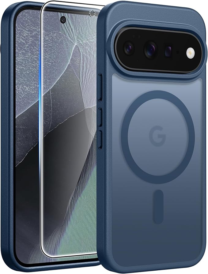 FNTCASE for Google Pixel 11 Pro Case / Pixel 11 Case, with Screen Protector | Fit for Magsafe, Translucent Matte, 14FT Military Grade Drop Protection, Shockproof Protective Phone Cover, Blue by FNTCASE