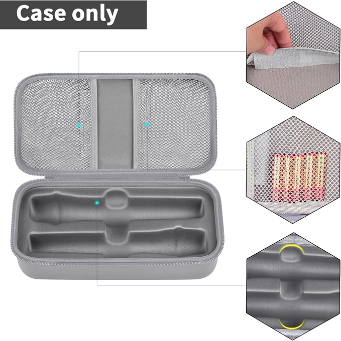 Wireless Microphone Case Compatible with JBL Wireless Two Microphone System, Handheld Dual Mic Travel Bag for Singing or Karaoke for Receivers, Adapters, AA Batteries - Image 5