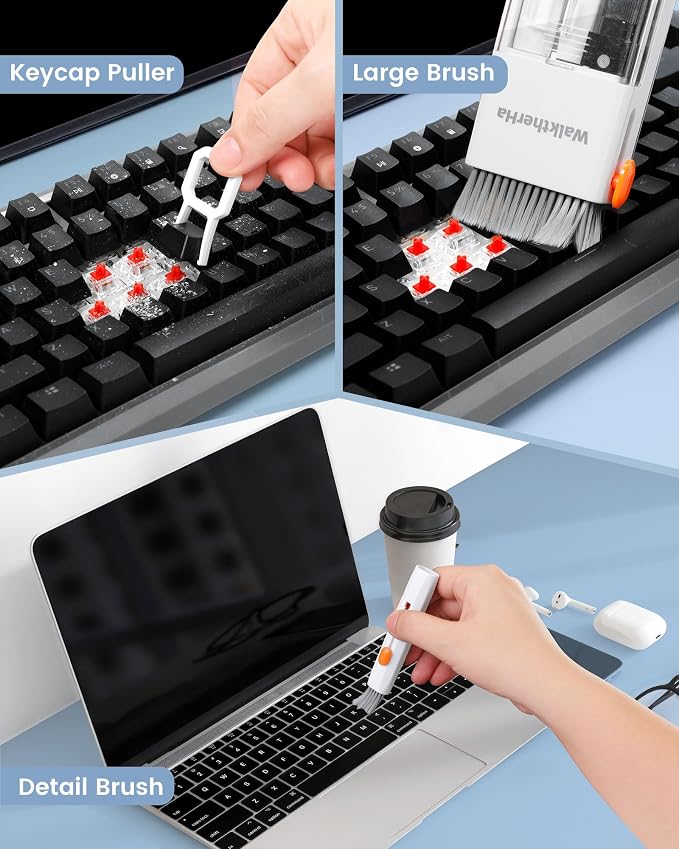 20-in-1 AirPod Cleaning Kit Pro 4 3 2 1 Cleaner Tool for Earbud Phone | Multifunction Deep Cleaning Headphones Keyboard Screen with Soft Brush, Metal Tip, Flocking Sponge, 15ml Spray, Cloth, Putty - Image 7