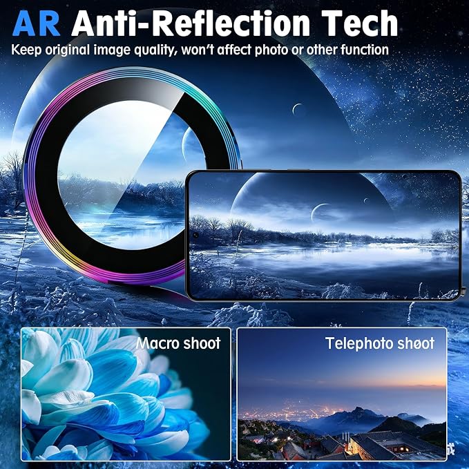 SiHPuoy 2Set Camera Lens Protector for Samsung Galaxy S26 Ultra, Colorful | 9H+ Tempered Glass, Military Grade Shatterproof, Anti-Scratch,Case Friendly,HD Metal Camera Cover,Does not Affect Night Shots - Image 7