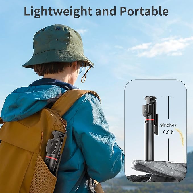 Selfie Stick for iPhone, 360°Rotating Tripod for Phone with Detachable Remote, Portable Phone Tripod Stand for Video Recording, Compact & Lightweight - Image 6