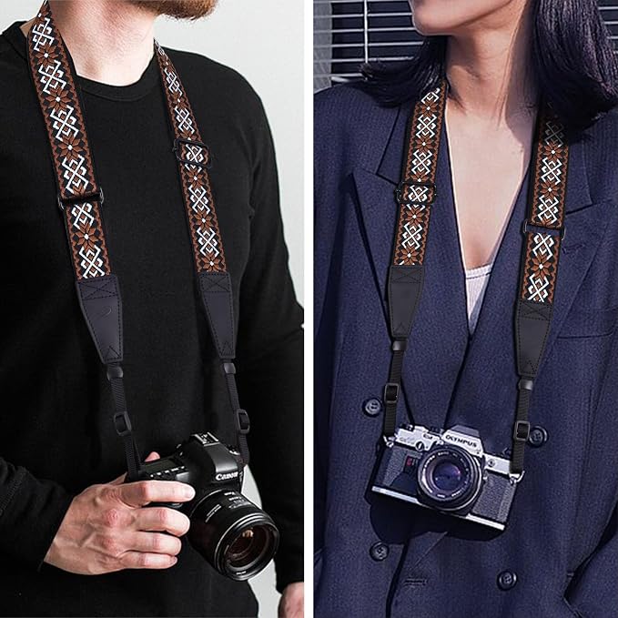 Padwa Lifestyle Adjustable Camera Strap - 1.5" Top Layer Cowhide Head Camera Straps for Photographers, Cotton Adjustable Neck Shoulder & Crossbody Strap Quick Release for All Cameras and Binoculars - Image 5