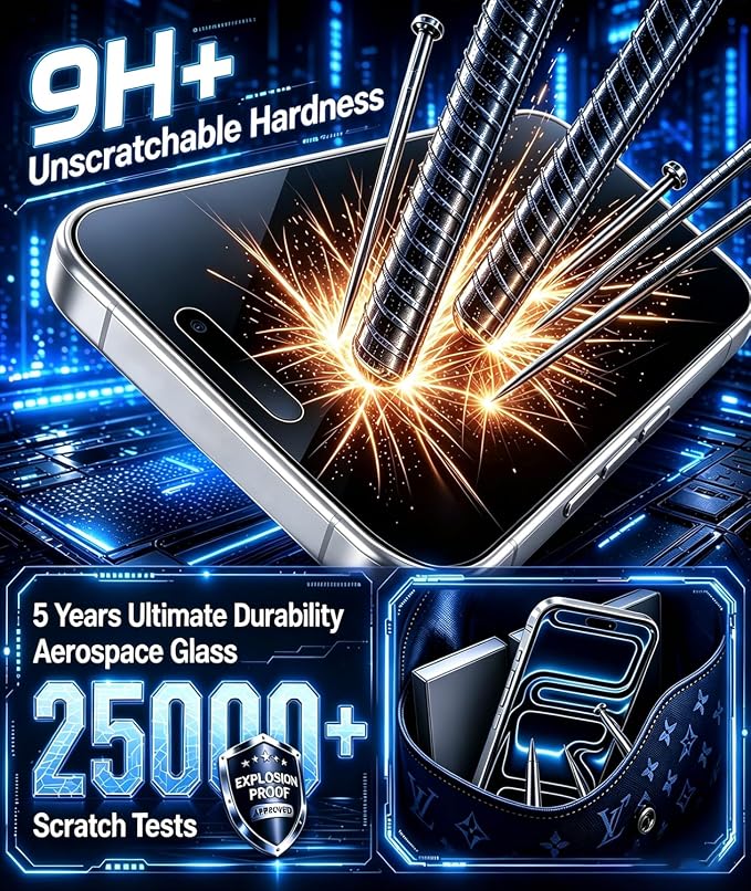 2 Pack for iPhone 17 Pro Max Privacy Screen Protector [25°Anti Spy] | [TOP 9H+ Hardness][12FT Drop Tested] Full Coverage Shatterproof Tempered Glass, Easy Installation, Sensitive Touch, 6.9 inch - Image 6