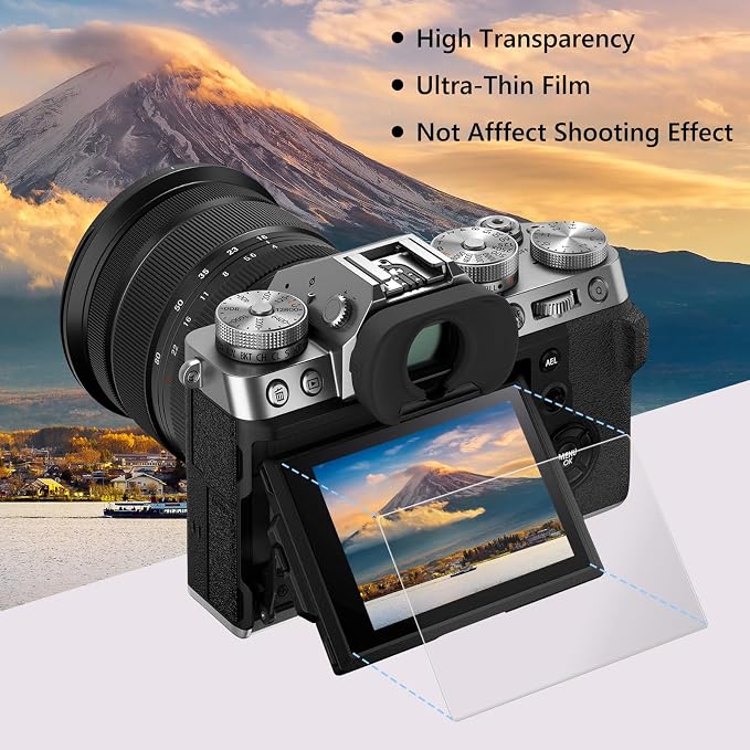 kinokoo Screen Protector for Fujifilm X100VI X100V XPRO3 XE4 XT4 camera, 0.25mm 9H Hardness Tempered Glass Film for Fuji X100V/ X100 VI/XPRO-3/XE4/XT4 camera - Bubble Free& Anti-Finger Print (2 Pack) - Image 6