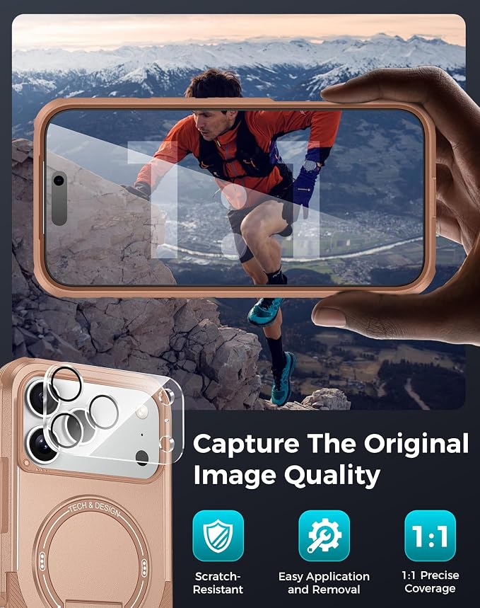 Goton 3 in 1 for iPhone 17 Pro Case with Privacy Screen Protector | Glass Camera Lens Protector,Compatible for MagSafe,Invisible Kickstand, Shockproof Phone Cover for iPhone 17Pro - Image 7