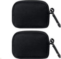 2-Piece Mini Pouch with Carabiner Clip, Unisex Small Organizer Case for Electronics, Makeup, and Accessories (Black) by TUBGIIKS