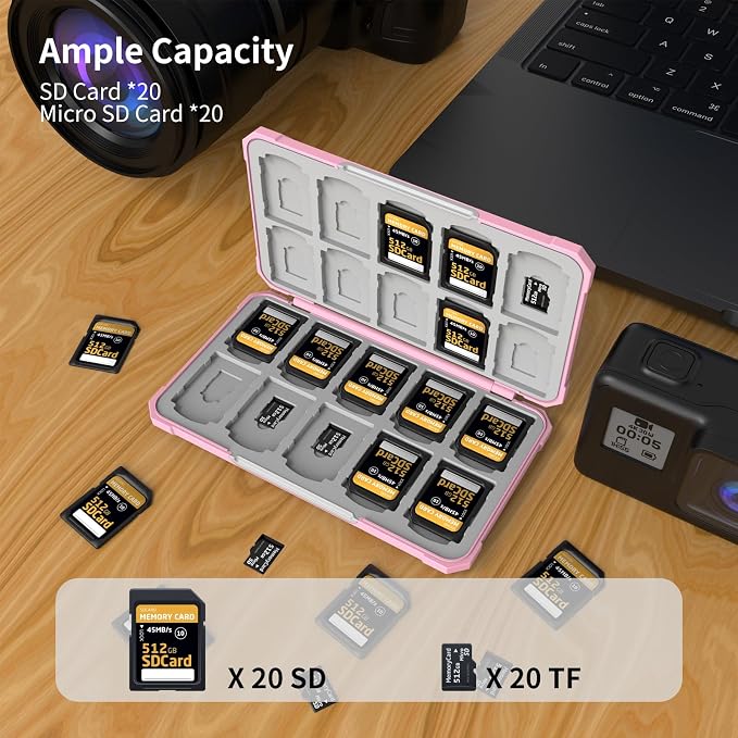 Memory Card Case with 40 Card Slots for SD and Micro SD Cards | Portable SD Card Holder, Hard ABS Shell with Soft Silicone Lining, Precise Card Slots,Magnetic Closure for daily travel - Image 5