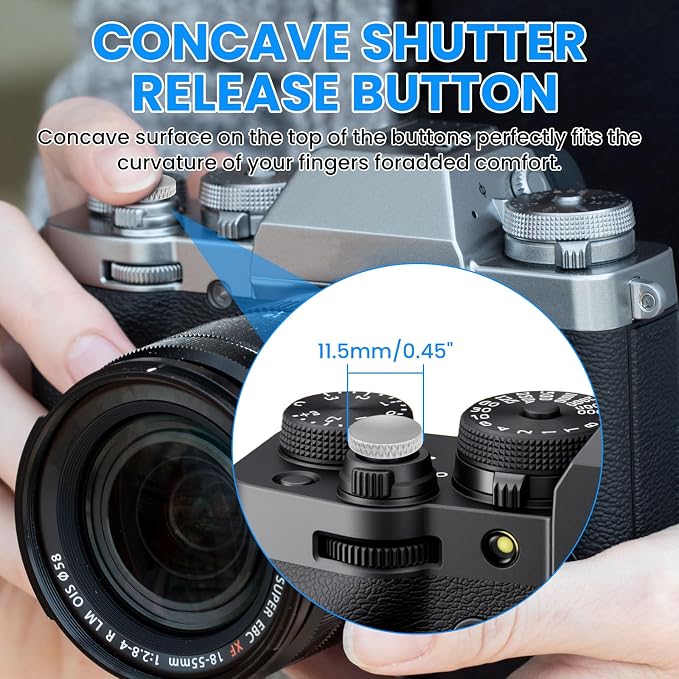SDTC Tech 4 Pcs Fuji Shutter Release Button Accessories | Copper Camera Soft Shutter Button Fits for Fuji X-T3 X100 X100S X-T10 X-T20 X-T30 Xpro1, 4 Color (Red/Black/Silver/Golden) - Image 3