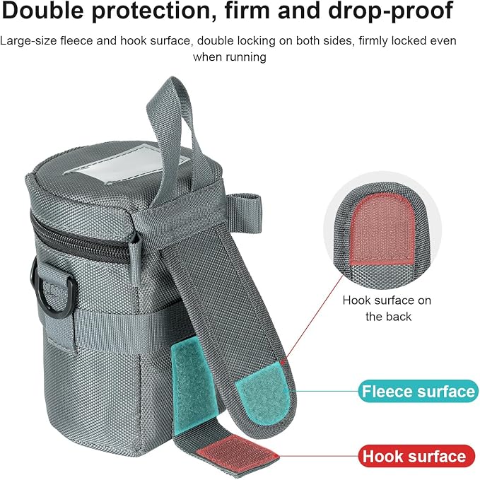 FOMITO Camera Lens Case Pouch Bag for Canon EF-S 17-55mm/17-85mm,EF 35mm f2, Nikon AF-S 18-200mm/18-105mm/18-300mm, Fujifilm XF 56mm f1.2 R & More Lens Below 3.94" x 6.1"(D x L) - Grey M size - Image 4