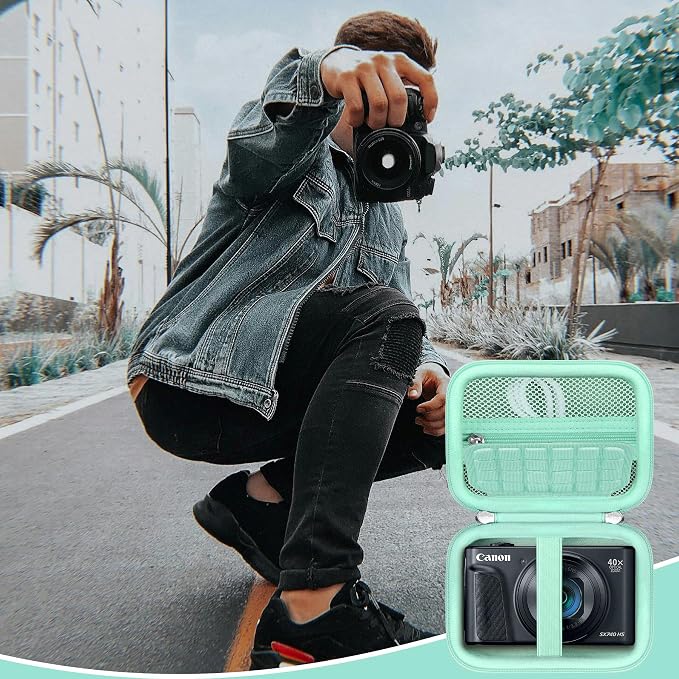 Carrying Case for Canon PowerShot SX740 HS, SX730 HS Camera, Green | SX720 HS, SX620 HS, G7 X Mark III, G7 X Mark II Digital Camera, Storage Holder Travel Bag with Mesh Pocket for Battery Pack - Image 7