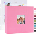 Mublalbum 10x10 Inch 3 Ring DIY Scrapbook Photo Album 80 Pages, Pink | 3 Ring Binder Scrapbook, Linen Cover, 40 Plastic Sleeves 80 Pages, Memory Book for Wedding, Baby, Family, DIY Projects by Mublalbum