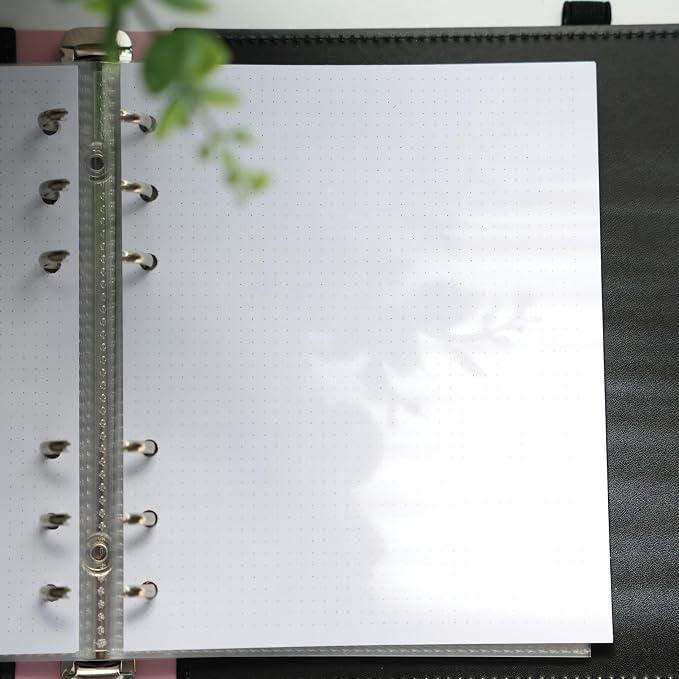 Photo Album For 2X6 Photo Booth Slip In Strips And 4X6 Pictures - 6 Ring Notebook Binder With 20 2 By 6 Sleeves - Fits 80 Photobooth Prints (DOTTED GRID, PAPER PACK) by SMILEWAVE