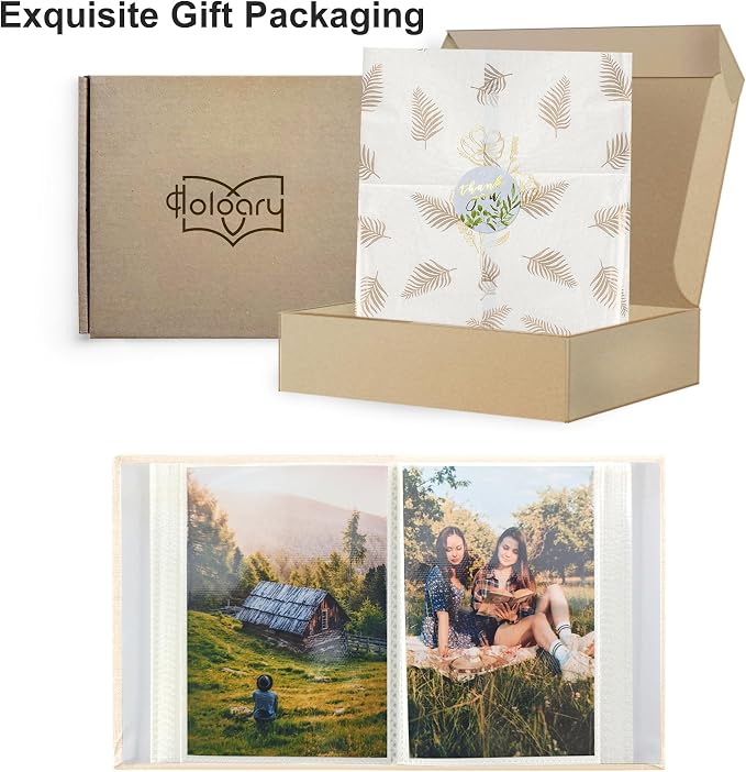 Holoary Photo Album 4x6 100 Photos, 100 Pockets 4”x6” Picture Album, Linen Fabric Cover Picture Book for Photos, 4x6 Photo Albums for Family Weddings Travel Memories(Beige) - Image 9