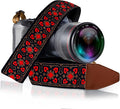 Art Tribute Camera Strap - Shoulder, Crossbody & Neck Camera Strap for Photographers, Fits All Cameras, Canon Nikon Sony Fujifilm, Padded Strap W/Quick Release, Embroidered Cotton & Leather Ends by ArtTribute