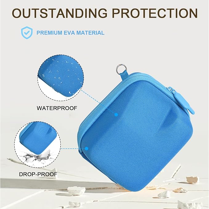Camera Case for Polaroid Go/Go Gen2/3 Instant Print Camera, Blue | Hard Case for Polaroid Go, Travel Storage Bag, with 5 Go Magnetic Picture Frames, Handle Strap, Robust Protection, No Camera - Image 4