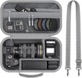 Camera Case for Canon EOS Rebel T7/R50/R100/for Sony a7iv/Mirrorless | EVA hard shell, Oxford fabric, 4 adjustable dividers and 3 mesh pockets for camera travel and home storage-Grey (Case Only) by Grapsa