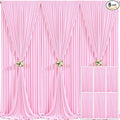 6 Panels Pink Backdrop Curtain for Parties Baby Shower Wrinkle Free Pink Photo Curtains Backdrop Drapes Fabric Decoration for Wedding Birthday Party 30ft(W) x 10ft(H) by Tao-GePartyDecorations