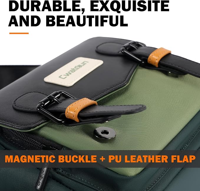 Cwatcun Compact Camera Sling Bag, Small Crossbody Case with Tripod Holder | Camera Messenger Bag, Photography Bag for Canon, Nikon, Sony, Fuji DSLR/SLR/Mirrorless, Lens.Fits 1DSLR+1lens - Image 5