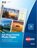 Avery Clear Mixed Format Photo Pages for 3 Ring Binder, Acid Free, Holds 4" x 6" Photos, 10 Photo Protectors (13401) by Avery