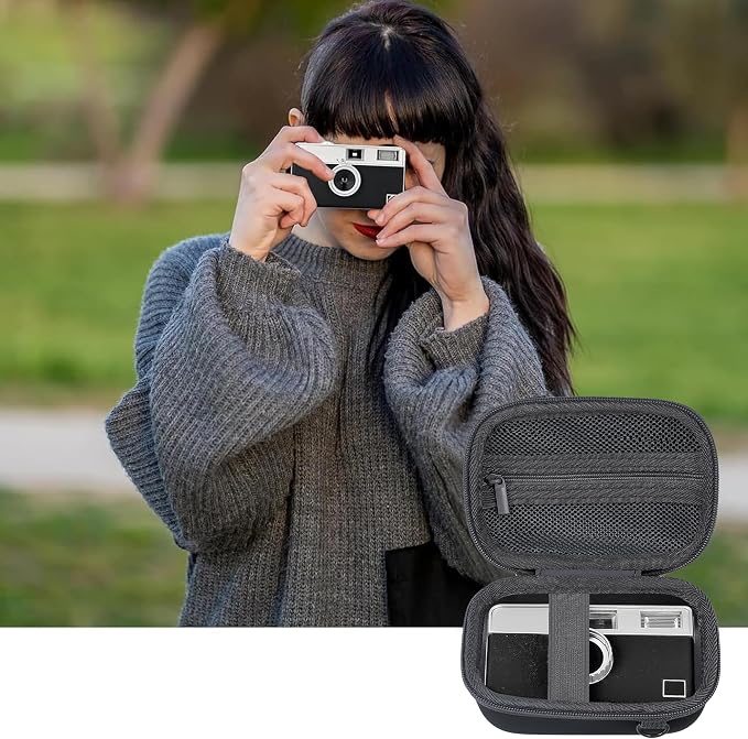 Leayjeen Hard EVA Case for KODAK EKTAR H35 H35N Film Camera - Black | Compatible with KODAK Ultra F9/M35/M38/RETO/Paper Shoot 35mm Camera, EVA Hard Shell, Fits Film Rolls (Case Only) - Image 6