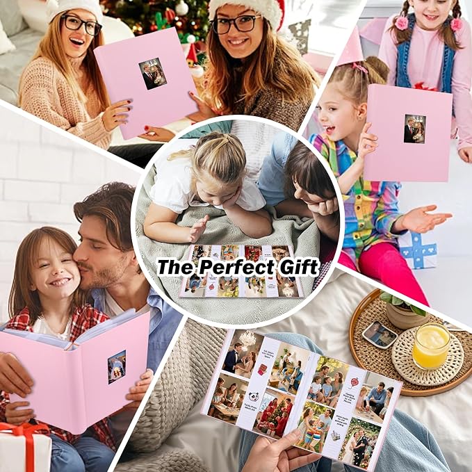 Photo Album 4x6 Vertical 600 Photos with Writing Space, Pink | Linen Cover, Acid-Free Pages, Clear PP Pockets, Memo Writing Space, Front Display Window, Family, Wedding & Travel Memories - Image 8