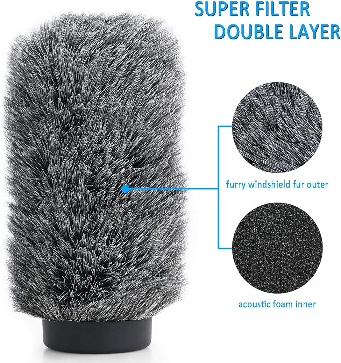 YOUSHARES NTG4+ Microphone Windscreen - Windmuff for Rode NTG4 Plus Shotgun Microphones, Windshield Up to 6.3" Long - Image 5