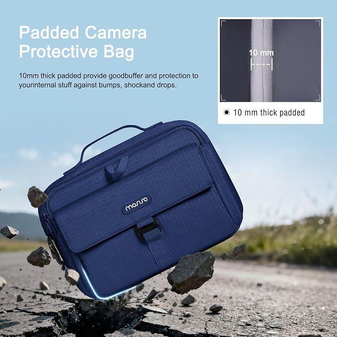MOSISO Camera Shoulder Bag Camera Case Crossbody Sling Purse, Navy Blue | DSLR/SLR/Mirrorless Compact Padded Photography Handbag with Rain Cover Compatible with Canon/Nikon/Sony Cameras and Lenses - Image 5