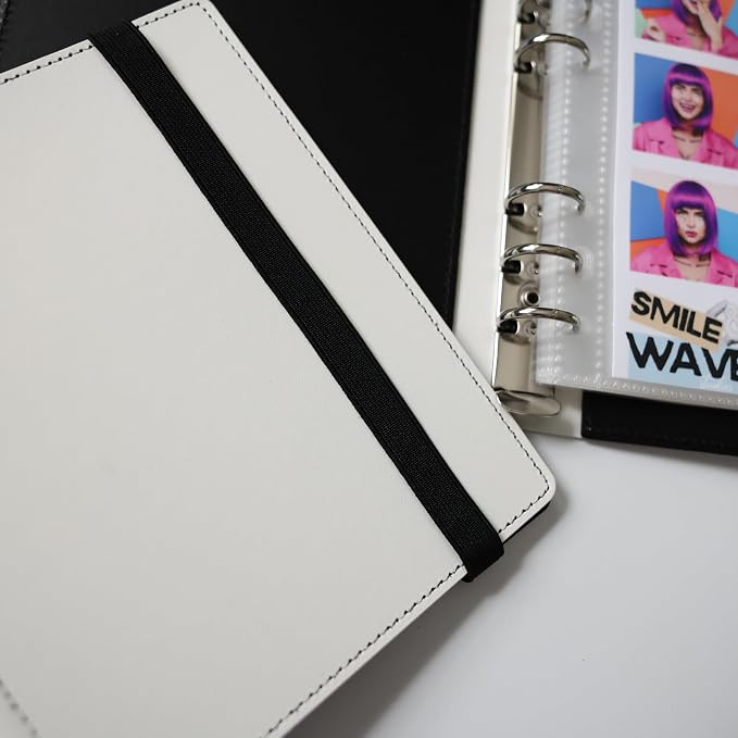 Photo Album For 2X6 Photo Booth Slip In Strips And 4X6 Pictures - 6 Ring Notebook Binder With 20 2 By 6 Sleeves - Fits 80 Photobooth Prints (WHITE HARD COVER, 2X6) - Image 4