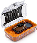 Evergreen 56 Clear Waterproof Dry Box Protective Case Colored Rubber Insert - Travel Safe/MilSpec/USA Made - Tackle Organization of Cameras, Phones, Camping, Fishing, Travel, Water Sports (Orange) by EvergreenCases