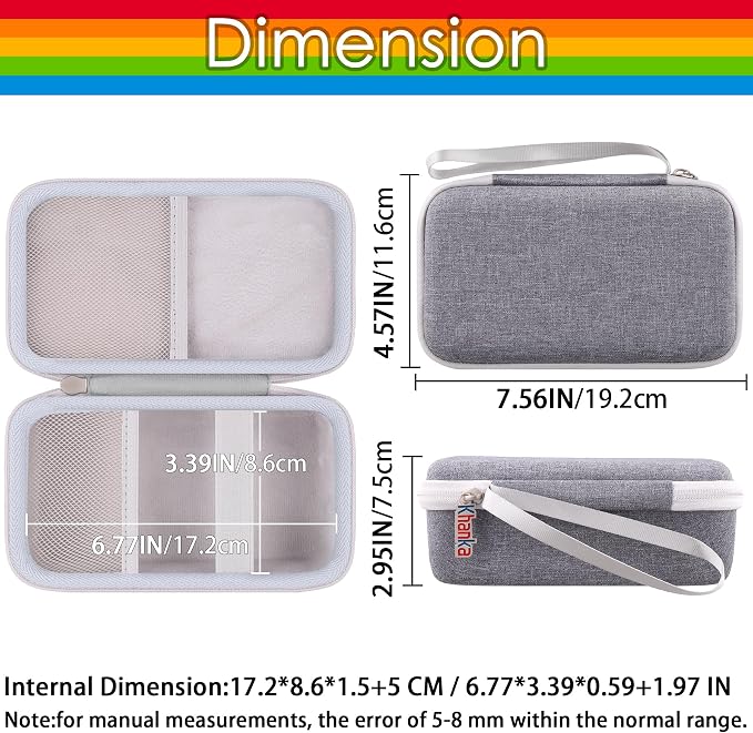 khanka Travel Case for Polaroid Go Generation 3 (6660/9191) Mini Instant Camera/Polaroid Go Generation 2 (6282),Case Only（Grey） - Image 6