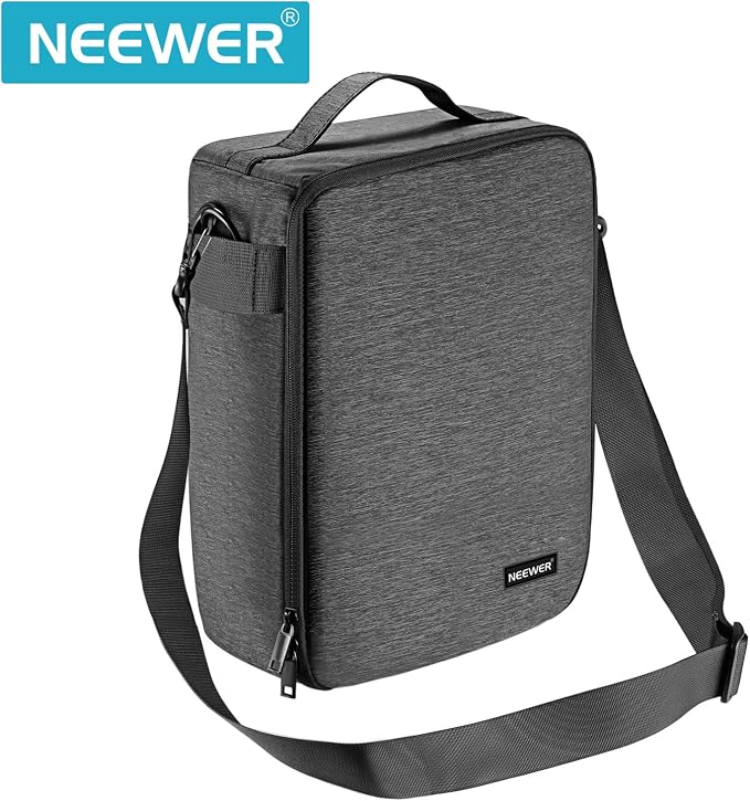 NEEWER NW140S Waterproof Camera and Lens Storage Carrying Case | 8.7"x5.9"x12.6", Soft Padded Bag, Compatible with Canon Nikon Sony DSLR, 4 Lens or Flash, Trigger, Battery Accessories (Grey) - Image 2