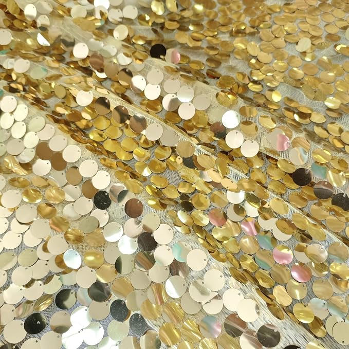 9FTx10FT Gold Sequin Backdrop Large for Party Decor, 1 Panel | Glitter Sparkle, Photography Props for Christmas Party Wedding Birthday Wall Decor - Image 3